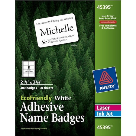 Avery Label, Namebadge, 2.3X3.3, 400 50PK AVE45395